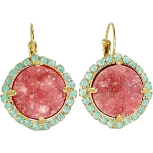 2021 New Ladies Birthday Party Anniversary Gift Cyan Garnet Red Ladies Earrings Elegant Fashion Earrings