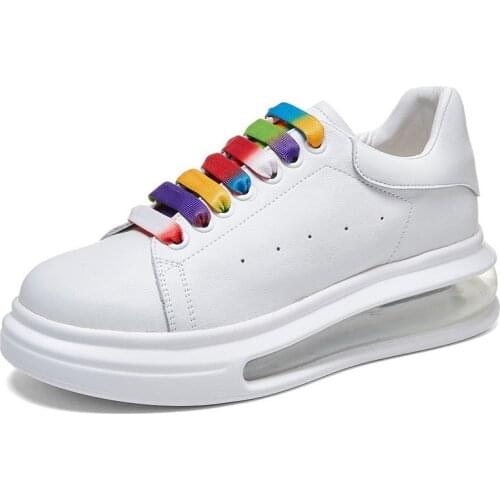 2021 New High Quality Soft Leather Women Shoes Genuine Leather Casual Shoes for Women Loafers Spring Summer White Shoes Flats