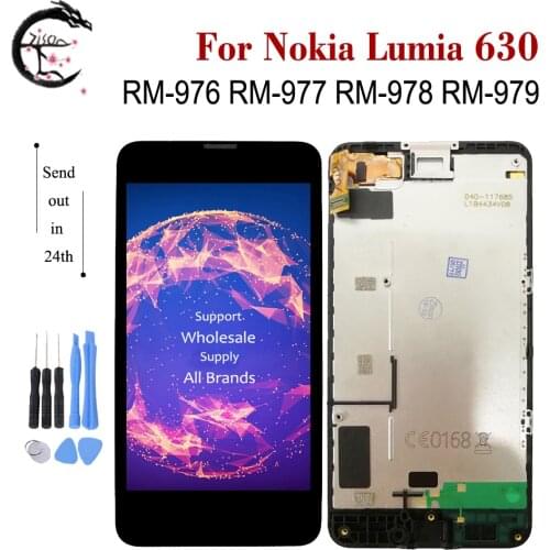 LCD With Frame For Nokia Lumia 630 RM-976 RM-977 RM-978 RM-979 Display Screen Touch Sensor Digitizer Assembly Lumia 630 Display