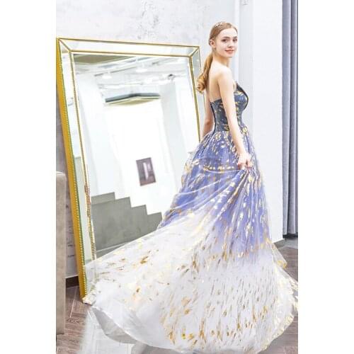 100% real blue gradient gilding color long dress gown princess medieval dress Renaissance Gown Victoria/Antoinette/belle