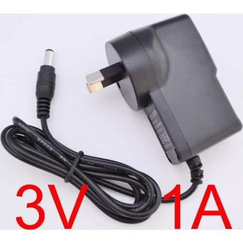 100PCS High quality 3V 1A AC 100V-240V Converter Switching power adapter DC 1000mA Supply AU Plug DC 5.5mm x 2.1mm
