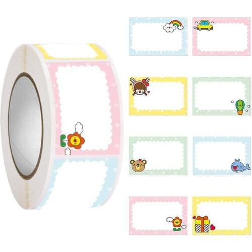 2.5*6.5cm Cartoon Name Tag Labels Write-On Label Stickers Dishwasher Safe Labels School Labels for Kids with Cartoon Prints