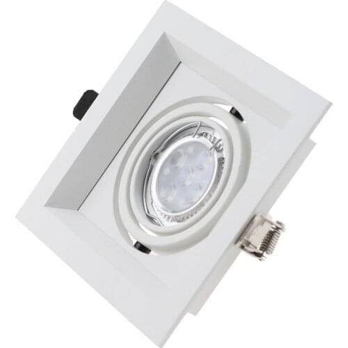 2pcs/lot Square White MR16 housing GU10 downlight frame GU10 module LED downlight fixture ceiling housing led spot light fitting