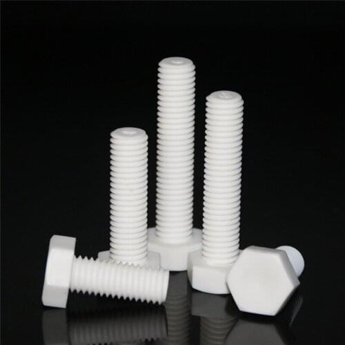 2pcs M16 PP external hexagon screw polypropylene outer hex plastic insulation resistant acid alkali corrosion bolt 20mm-150mm L