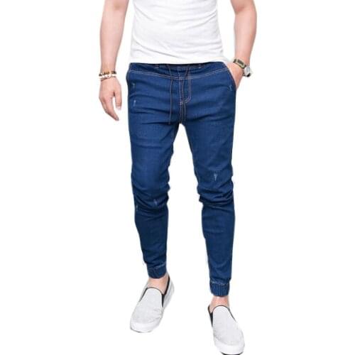 2021 Hot Mens Harem Jeans Washed Feet Skinny Denim Blue Pant Hip Hop Sportswear Trousers Elastic Pants Plus Size 4XL