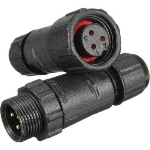 1pc 3/4/5/6Pins Assembled Waterproof Plug Socket IP68 Gold Plated Soldering Connectors