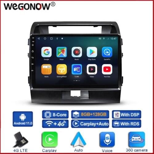 360 Panoramic Camera 6GB+128GB Android 10.0 Car DVD Player GPS WIFI Bluetooth RDS Radio For TOYOTA LAND CRUCER LC200 2006-2015