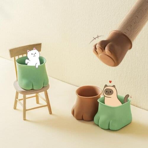 4pc Silicon Furniture Leg Protection Cover Cute Cat Paw Table Feet Pad Floor Protector For Chair Leg Floor Protection Table Leg