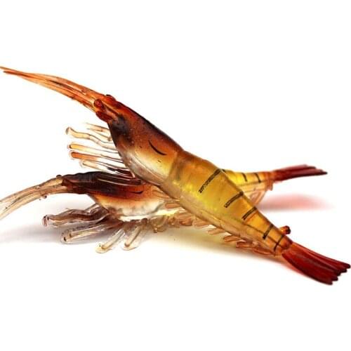 5PCS/ Fishing Lures Lot Shrimp Artificial Soft Lures 7cm 3.5g No Hook Smell Simulation Jig Fishing Lures Artificial Bait Carp