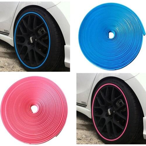 8 Meter/Lot New Car Styling Decoration Auto Accessories Car Wheel Protector Rim Cover Ring Tire Glue Sticker For Auto Motorcycle