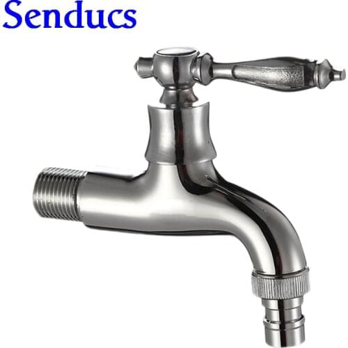 Free shipping hot sale zinc alloy washing machine mixer tap with wall mounted brass washing machine faucet from senducs bibcocks