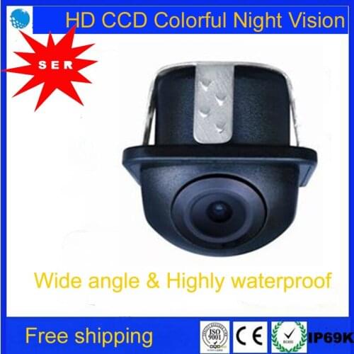 Free Shipping HD CCD Car Rearview Camera Waterproof night vision Wide Angle Luxur car rear view camera reversing Backup Camera