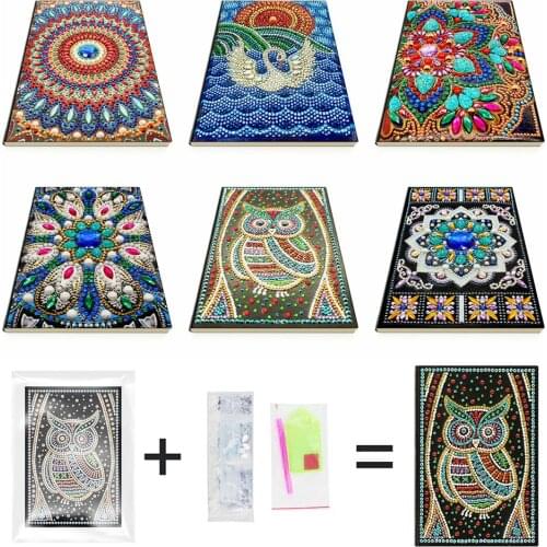 EverShine Special Shaped Owl Diamond Painting Notebook Picture Rhinestones Cross Stitch Diamond Embroidery 60 Pages A5 Notebook