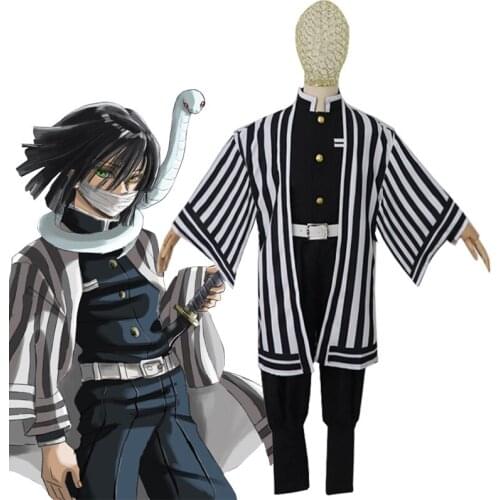 Kids Iguro Obanai Cosplay Costume Demon Slayer Kimetsu no Yaiba Cosplay Boys Halloween Party Fancy Dress Girls Uniform Suit