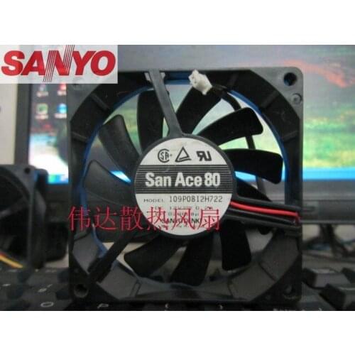 For Sanyo 8015 109P0812H-722 DC 12V 0.2A 8cm 80m,m double ball bearing industrial fans
