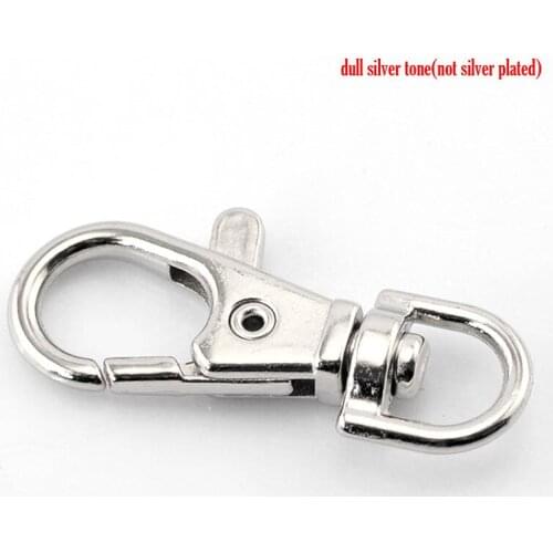 DoreenBeads 30PCs Silver Color Lobster Swivel Clasps for Key Ring 38x16mm(1 4/8"x5/8") (B21490), yiwu