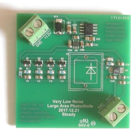 Two-stage Amplifier Module Ultra Low Noise Large Area Photoelectric Silicon Photocell Amplifier Module