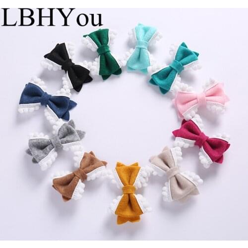 2019 Handmade Felt Bows Hair Clips,One Size Fit Most Knotbow Non-Woven Fabric Hairpins,Princess Kids Hair Wear Hair Accessories