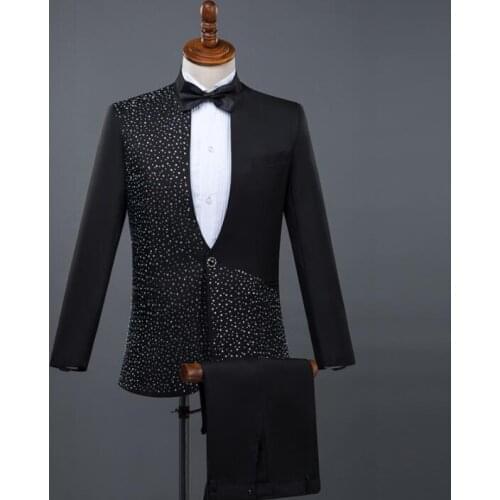 Personality fashion clothes men suits designs masculino homme terno stage costumes for singers jacket men sequins blazer dress