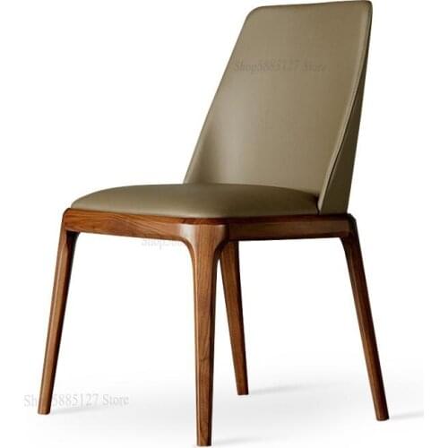 Customized Nordic Solid Wood Dining Chair Modern Minimalist Fashion Creative Home Restaurant Hotel Table And Chair Back Light Lu