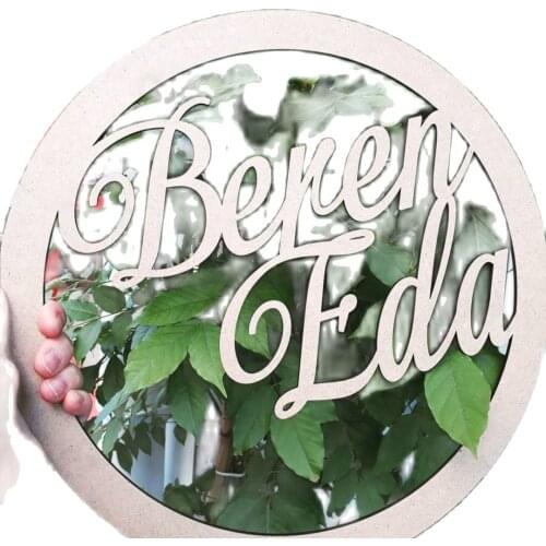 Customized Tag Ornament Wedding Töreni Souvenir Unfinished Special Occasions Party Love Happiness Wood Mirror Leisure