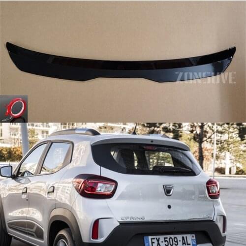 Use For Dacia Spring 2020 Year Roof Spoiler Carbon Fiber Look Accessories Body Kit Factory Style