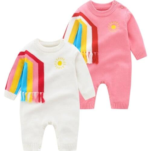 Newborn Baby Boys Clothes Baby Knitting Rompers Cute Infant Baby Girl Boy Full Sleeve Romper Jumpsuit 0-24M Newborn Girl Outfit
