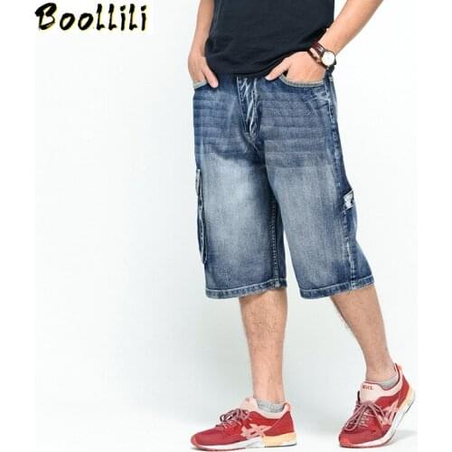 Short Mens Baggy Hip Hop Jeans Pants Loose With Bigger Pocket 2020 Summer New Trouers