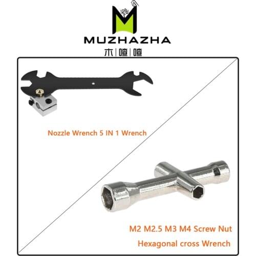 Mini M2 M2.5 M3 M4 Screw Nut Hexagonal Cross Wrench Sleeve Maintenance Tool 4 Size Car Cross Sleeve Wrench for MK8 Nozzle tool