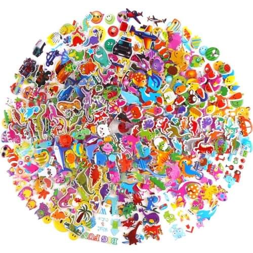 30 Different Sheets 3D Bubble Stickers Kids Toys Cute Cartoon Animal Princess PVC Puffy Stickers Boys Girls Children Gifts
