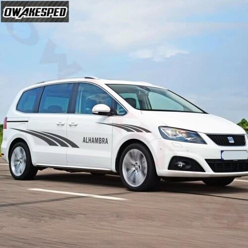 1set Both Side Door Stickers Car Styling Sport Stripes For-Seat Alhambra Auto Body Decor Vinyl Decals Exterior Accessories