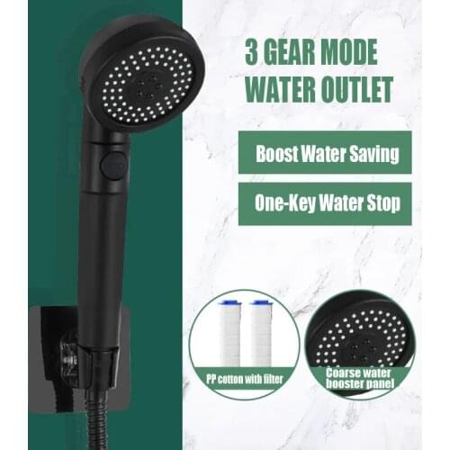 Pressurized Shower Head With Filter Four Functions Shower Head Pulse Belt Spray Gun Handheld Nozzle Shower Head Bathroom Fixture
