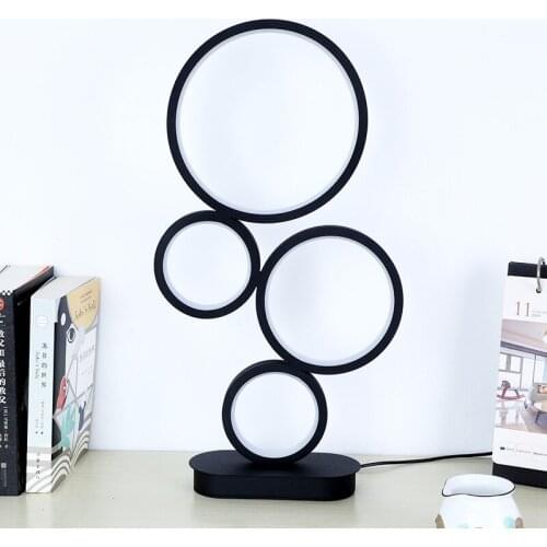 Nordic Dimming Table Lamp Creative Circle Eye Protection Light for Bedroom Lliving Room Study Room Decor Reading Desk Led Lamps