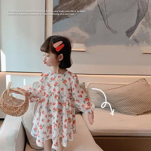 Girls long-sleeved dress 2021 spring new children girl princess dress baby skirt