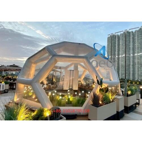 Outdoor Camping Clear Inflatable Air Dome Igloo Lawn Transparent Bubble Tent Bubble Restaurant Inflatable Air Camping Tent