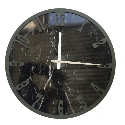 North Designed Bendir Mildew Green Decorative Wall Clock 48 Cm