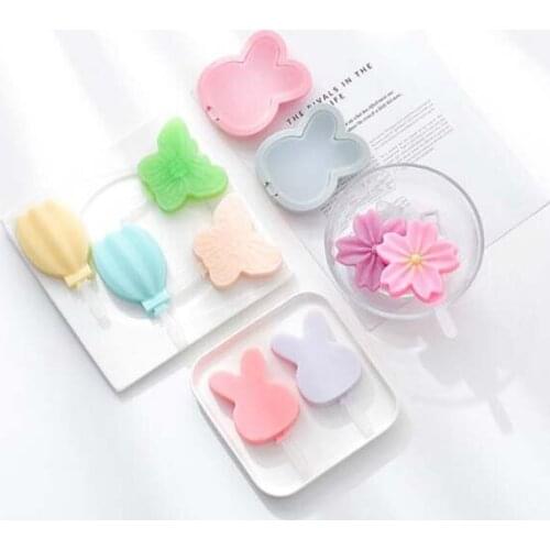 DIY Silicone Cute Ice Cream Mold with Cover Homemade Ice Cream Stick Ice Mold Ice Maker