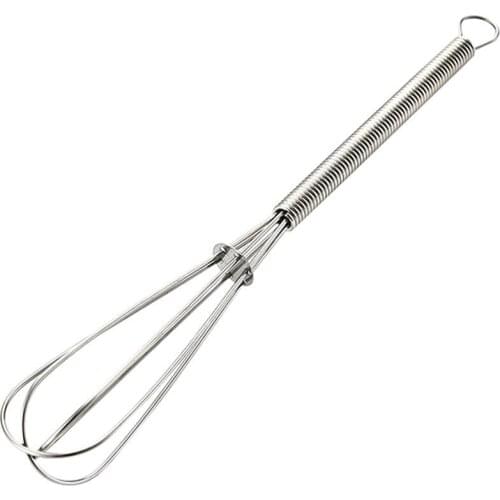 Small Stainless Steel Whisk Hand Push Egg Beater Wire Cream Whisk For Baking Stirring Home Kitchen Baking Cooking Gadgets