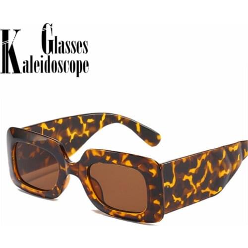 Vintage Rectangle Sunglasses Women Men Brand Deisgner Wide legs Sun Glasses Male Female Black Leopard Eyewear 2021 Shades UV400
