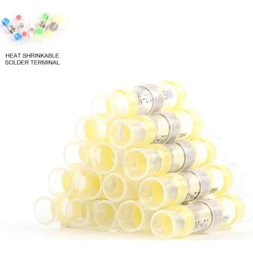 10/30/50PCS Waterproof Electrical Wire Connectors Heat Shrink Butt Terminal Connector Solder Sleeve Wire Soldered Seal Terminals