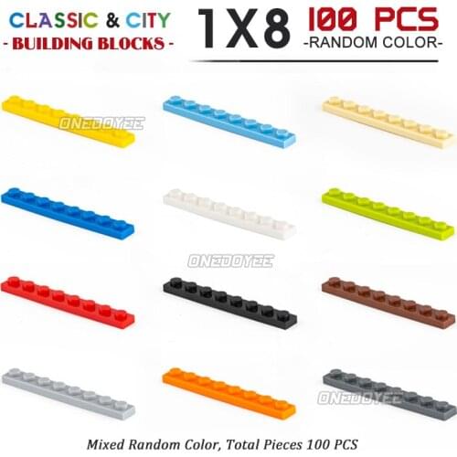 1X8 Classic Building Blocks For Children Toys Colorful Building Blocks City DIY Creative Bricks Bulk Model Bricks100-500PCS