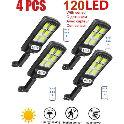 4pcs tabular oblong 120 leds Solar Light Super Bright Adjustable Lighting Angle Outdoor Solar Garden Lamp Waterproof Lighting Fo