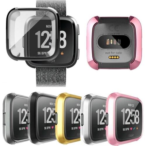 50pcs 360 Degree Protection Cover For Fitbit Versa Band Case Plating Coque FitBit Versa Watch Accessories Screen Protective Case
