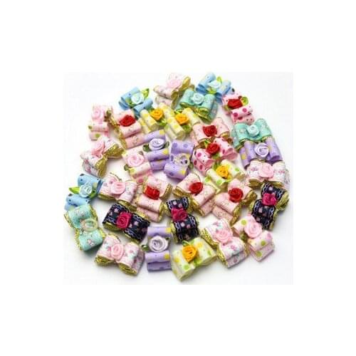 500pcs manty Styles Pet Dog Grooming Accessories Small Dog Hair Bows Cat Hair Rubber Bands Boutique variety Colors
