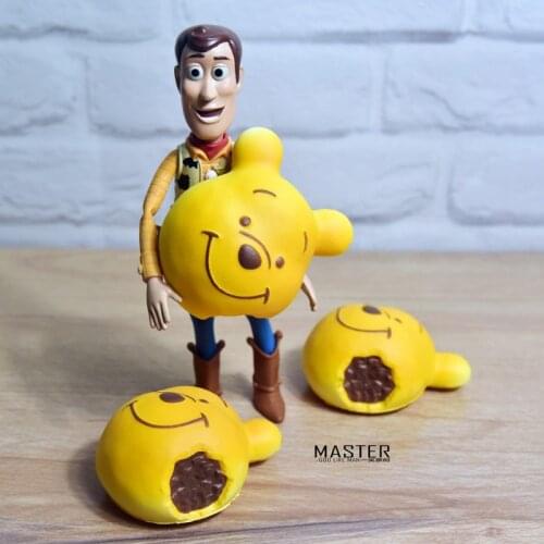 6PCS 7cm Disney Food and play Winnie the Pooh bread Doll Soft rebound cute cartoon model toys