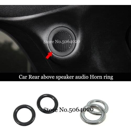 ABS Carbon fibre Car Rear above speaker audio Horn ring Cover Trims Car Styling For Jeep Grand Cherokee 2014-2017 Accessories
