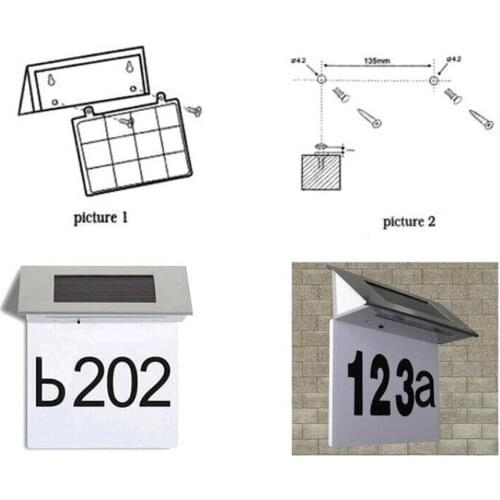 DIY House Number Solar Powered Address Sign Routed Back Lighted Sign House Home Number Plaque