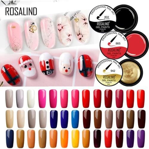 ROSALIND 5ML Painting Hybrid Nail Gel Polish Soak Off UV LED Semi Permanent Nail Art Design For Manicure Gel Polish Varnishes