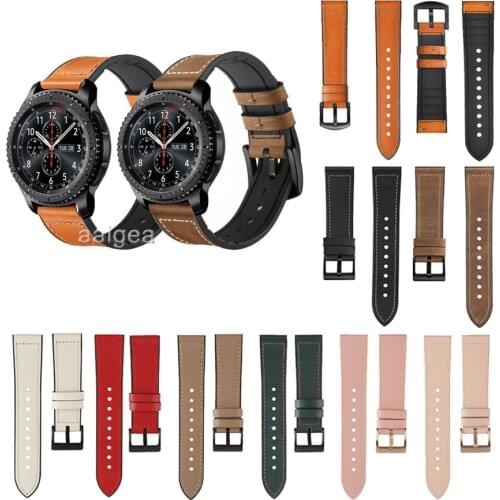 22mm Leather Silicone Watch Band Strap for Samsung Gear S3 Frontier S3 Classic Replacement Correa Wrist Bracelet straps 20mm