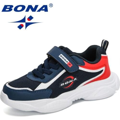 BONA 2020 New Designers Trendy Sneakers Sport Shoes Child Leisure Trainers Casual Breathable Running Shoes Children Walking Shoe